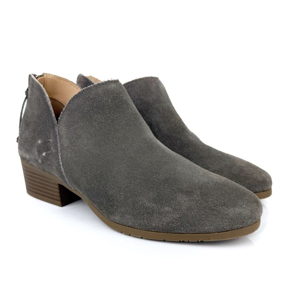 Kenneth Cole Reaction Women's Side Skip Suede Leather Ankle Bootie Gray Size 5.5 - Picture 4 of 11